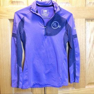 Running Man Hot Chocolate 15K/5k Purple 1/4 Zip Base Layer Shirt Size Small